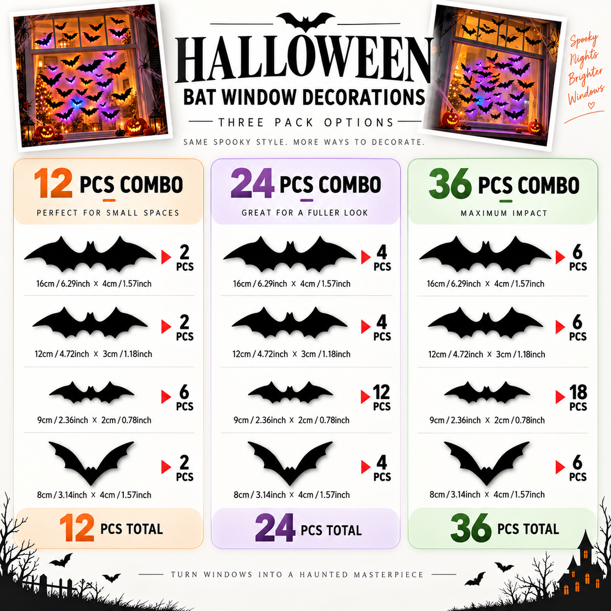 Halloween 3D Bat Wall Decorations – Spooky Indoor Party & Home Decor