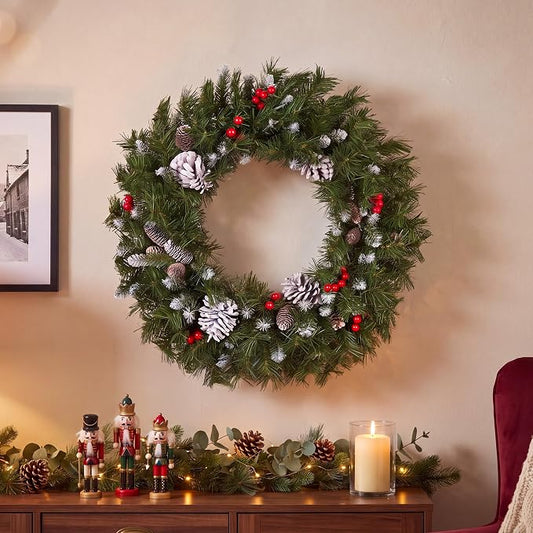 24in Unlit Frosted Berry Artificial Christmas Wreath