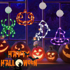 4-Pack Halloween Window Lights with Auto Timer