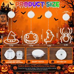 4-Pack Halloween Window Lights with Auto Timer