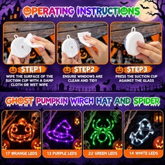 4-Pack Halloween Window Lights with Auto Timer
