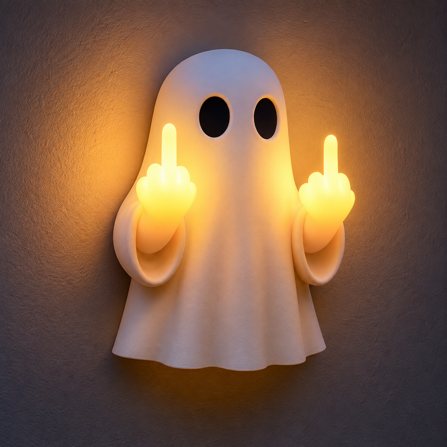 Funny Ghost Wall Lamp 👻 Halloween Glowing Ghost Light Decoration for Front Door & Home