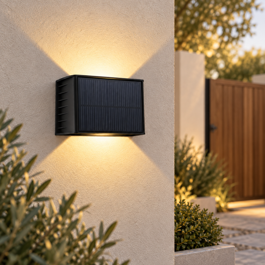 Modern Solar Wall Light for Outdoor Spaces – Stylish Garden & Patio Lighting