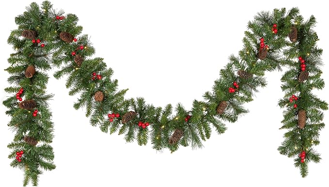9ft Pre-Lit Crestwood Spruce Christmas Garland