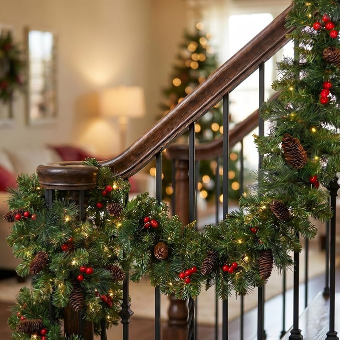 9ft Pre-Lit Crestwood Spruce Christmas Garland