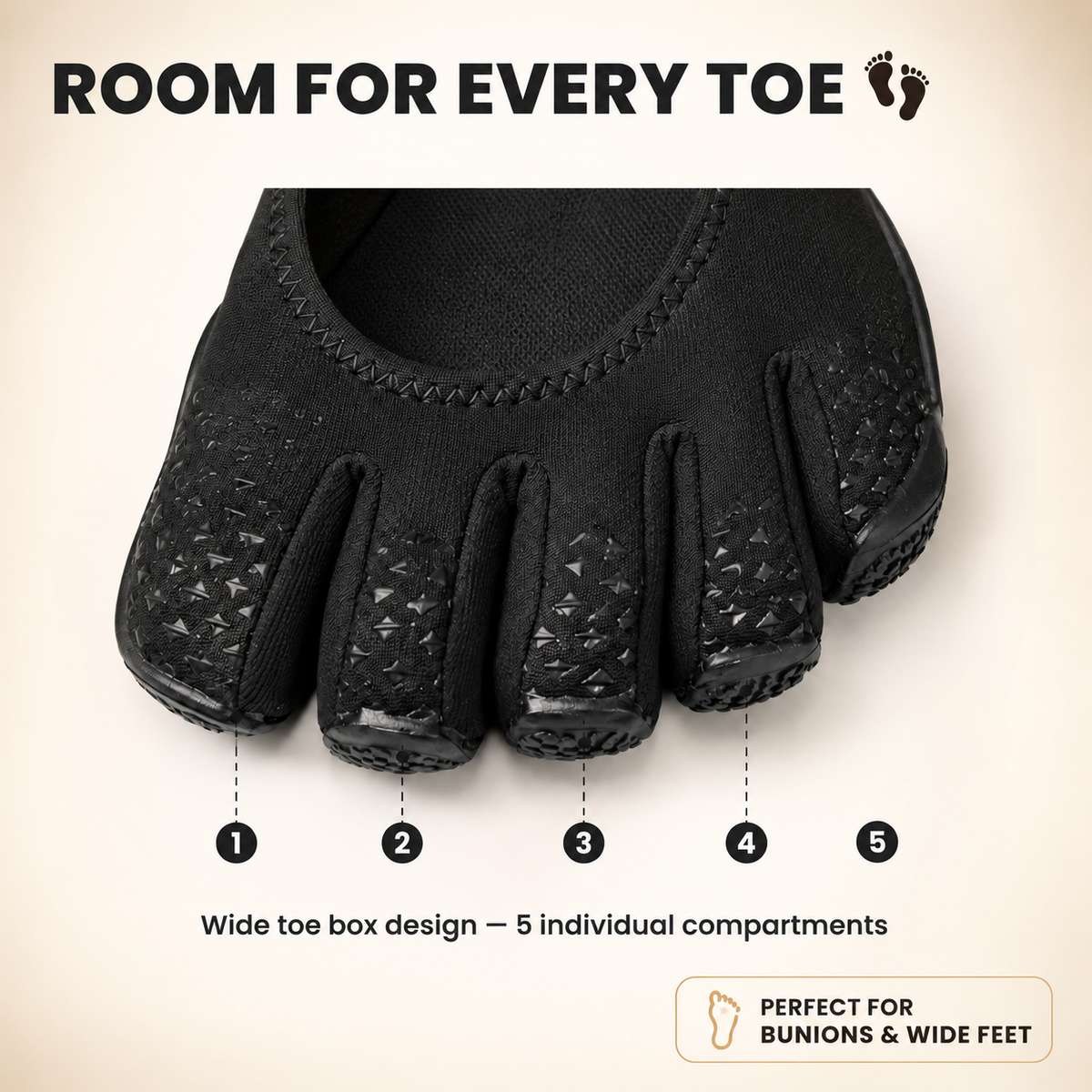 Classic FiveFingers Ballet Flats, Split Toe Design,Breathable Barefoot Comfort