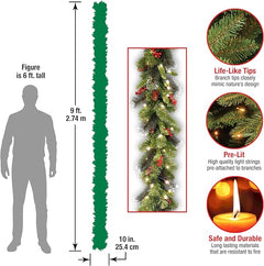 9ft Pre-Lit Crestwood Spruce Christmas Garland